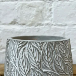 Darthome Limited Square Cement Embossed Leaf Pot -Darthome Limited 113 cf9b0678 056b 4894 b300 a5d367eb49f3