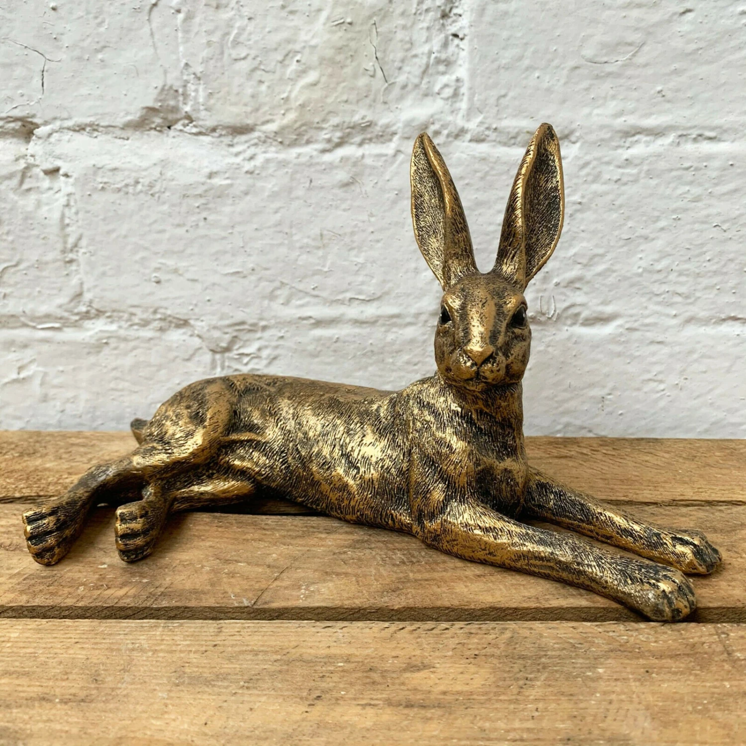 Darthome Limited Resin Gold Lying Hare Sculpture 24cm 1 Darthome Limited Resin Gold Lying Hare Sculpture 24cm