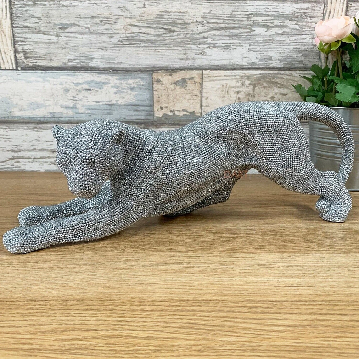 Darthome Limited Silver Glitter Cheetah Sculpture 1 Darthome Limited Silver Glitter Cheetah Sculpture