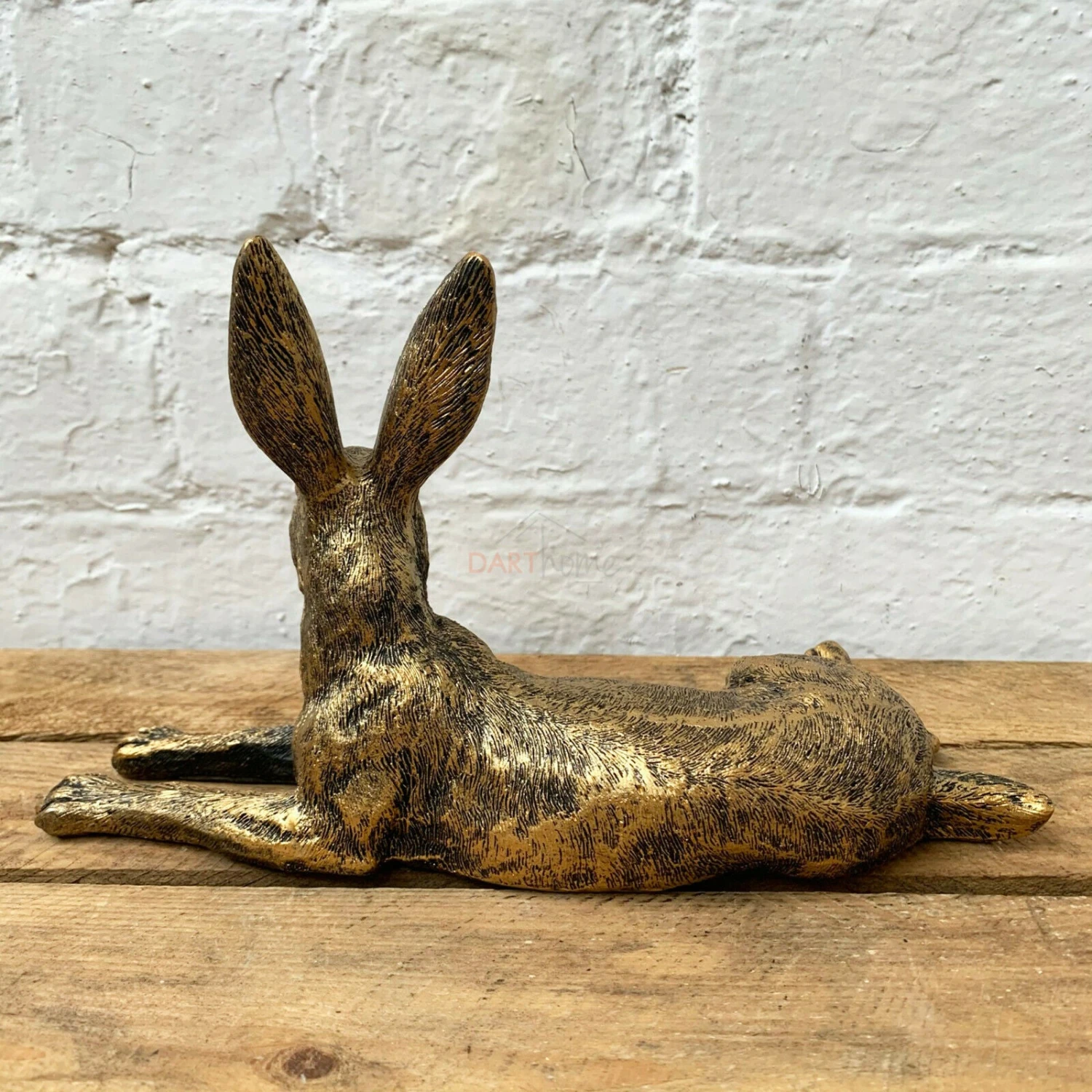 Darthome Limited Resin Gold Lying Hare Sculpture 24cm 4 Darthome Limited Resin Gold Lying Hare Sculpture 24cm - Image 4