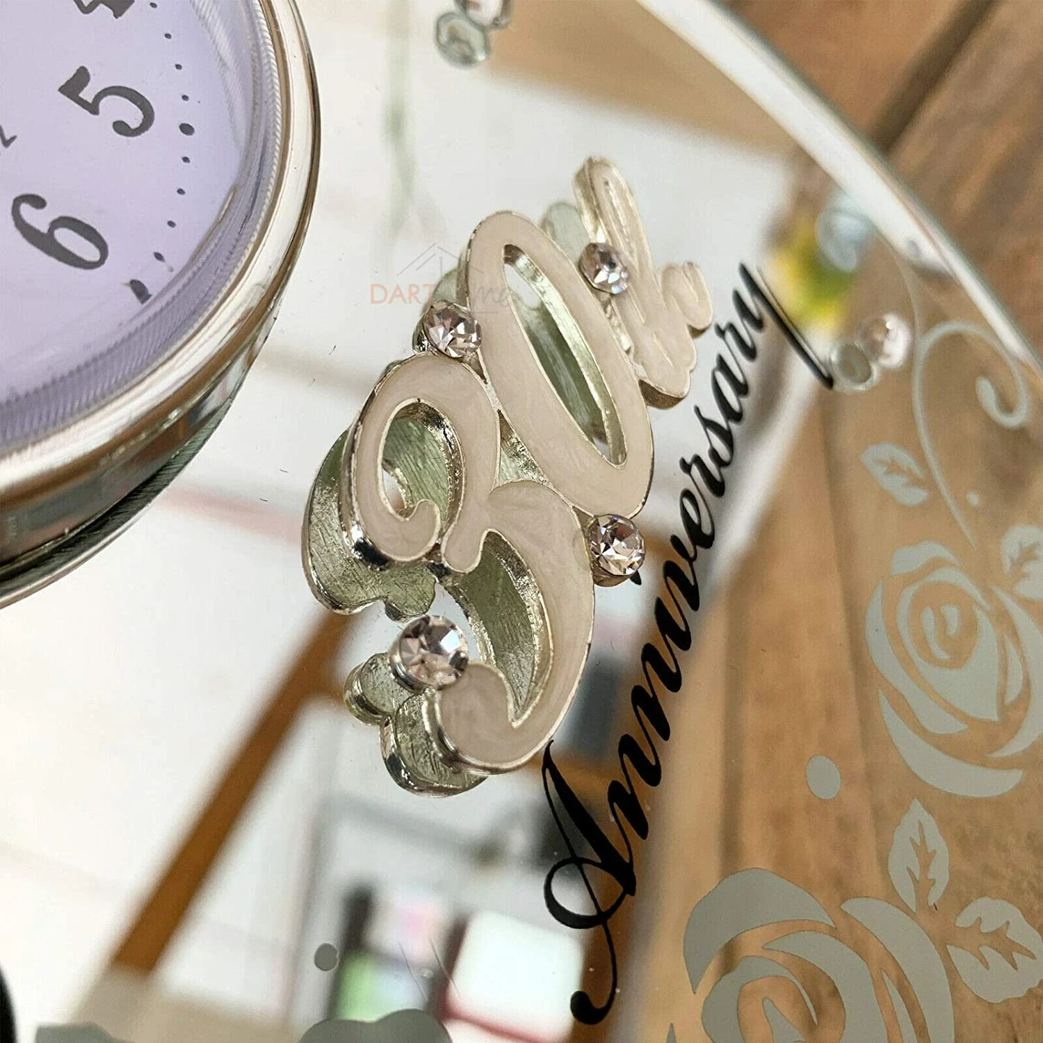 Darthome Limited 30th Pearl Wedding Anniversary Mirrored Clock 3 Darthome Limited 30th Pearl Wedding Anniversary Mirrored Clock - Image 3