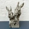 Darthome Limited Silver Hare Pair Bust Sculpture