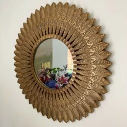 Darthome Limited Large Gold Feather Wall Mirror 50cm