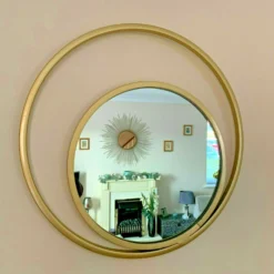 Darthome Limited Industrial Home Double Circle Gold Mirror 48cm