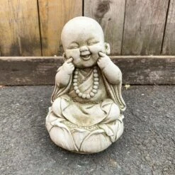 Darthome Limited Stone Happy Monk Garden Statue 18cm