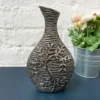 Darthome Limited Gun Metal Leaf Vase