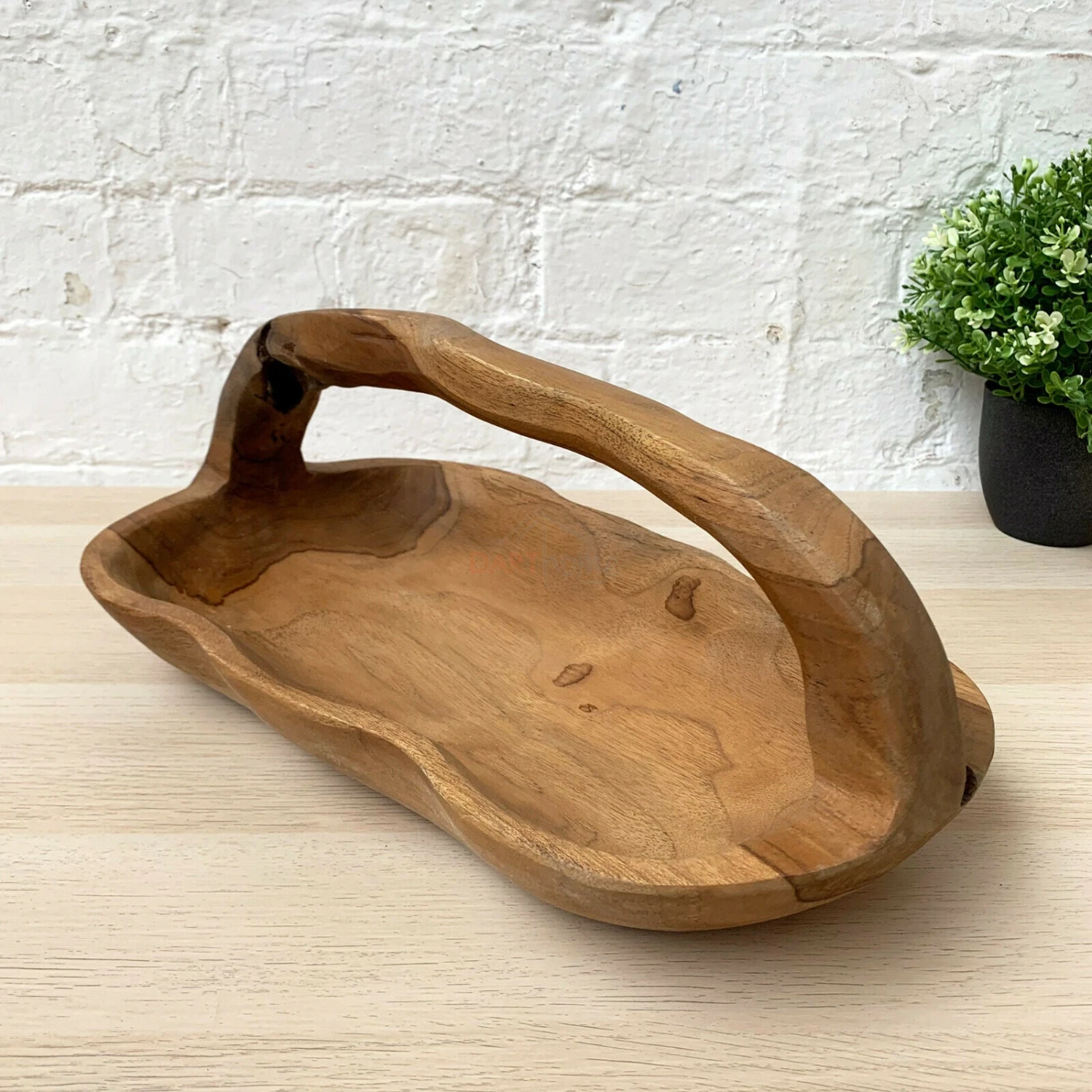 Darthome Limited Large Teak Root Wood Long Trug Bowl 40cm 1 Darthome Limited Large Teak Root Wood Long Trug Bowl 40cm