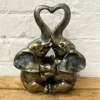 Darthome Limited Distressed Gold Resin Love Elephant Ornament