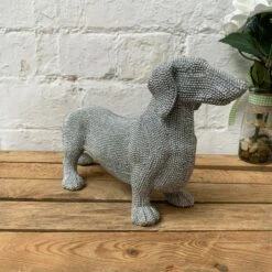 Darthome Limited Silver Glitter Daschund Ornament
