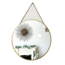 Gold Chain Hanging Round Wall Mirror -Darthome Limited 24copy