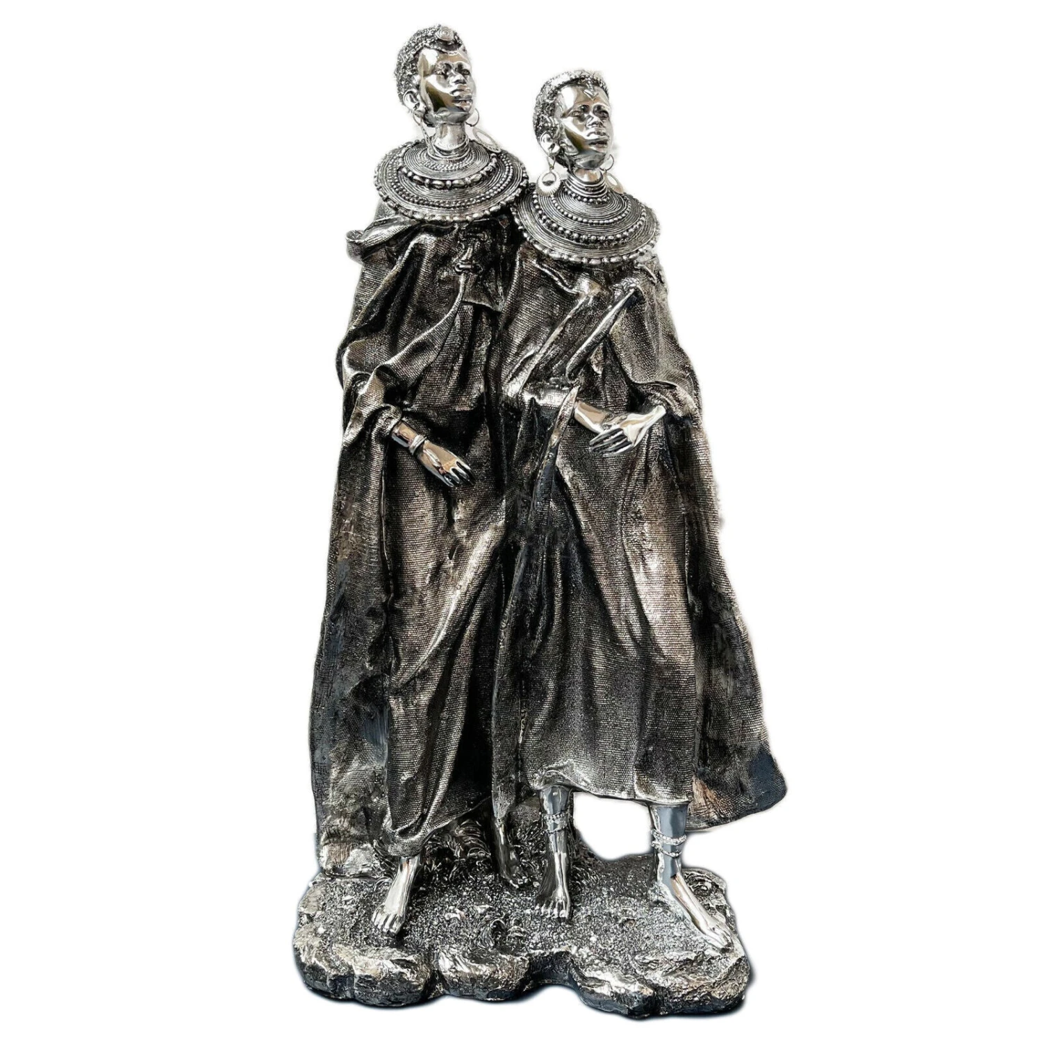 Darthome Limited Large Silver Masai Couple Ornament 4 Darthome Limited Large Silver Masai Couple Ornament - Image 4