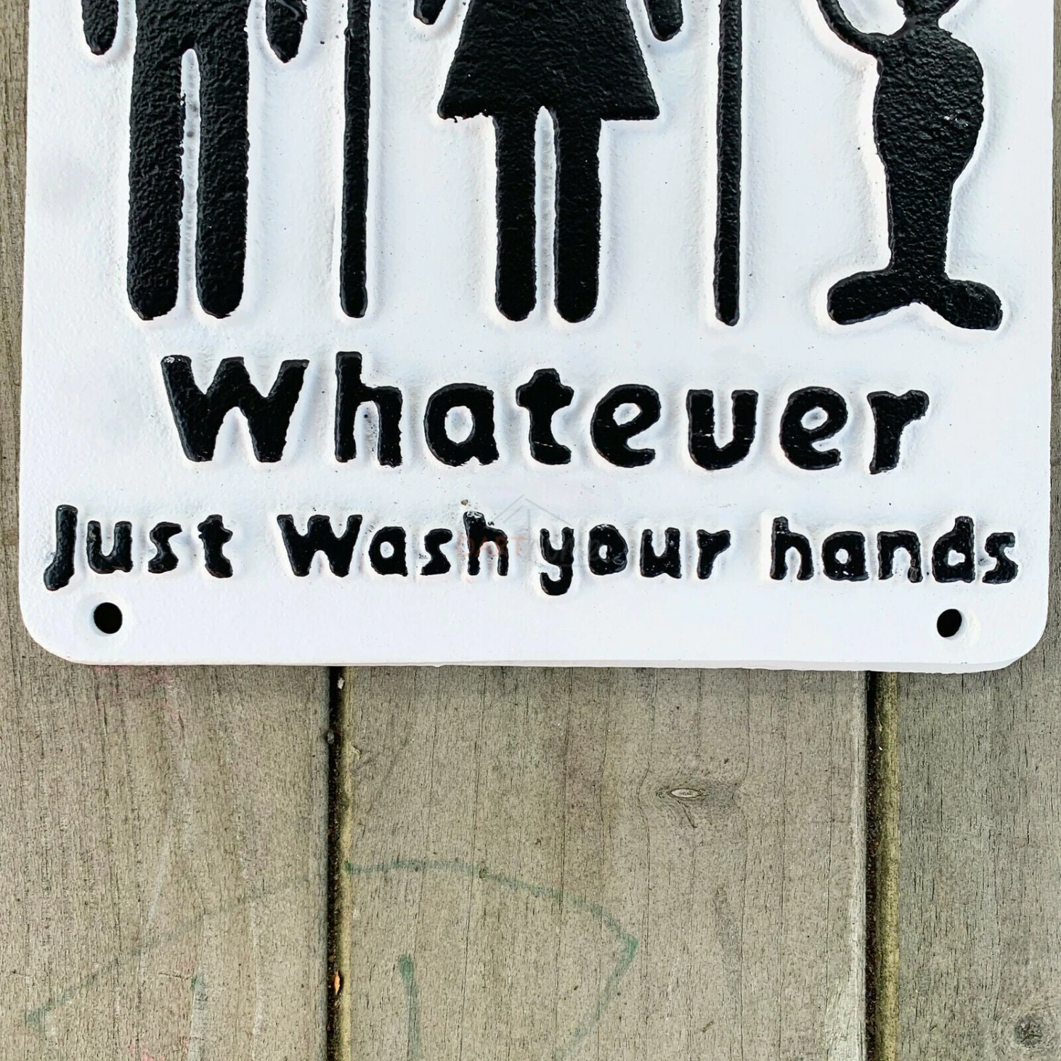 Darthome Limited Cast Iron Funny Toilet Sign - Whatever Just Wash Your Hands 3 Darthome Limited Cast Iron Funny Toilet Sign - Whatever Just Wash Your Hands - Image 3