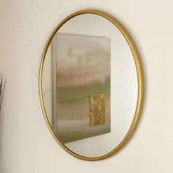 Darthome Limited Gold Plastic Round Framed Vanity Wall Mirror 50cm