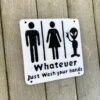 Darthome Limited Cast Iron Funny Toilet Sign - Whatever Just Wash Your Hands