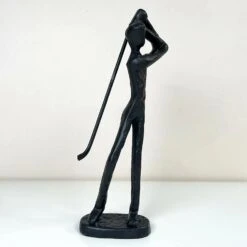Darthome Limited Cast Iron Golfer Sculpture 6x18cm