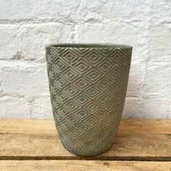 Darthome Limited Cement Tall Diamond Plant Pot 17cm - Green & Gold -Darthome Limited 41 1acb1710 3b94 46cb 94bb b7715101e06b