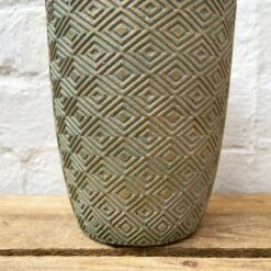 Darthome Limited Cement Tall Diamond Plant Pot 17cm - Green & Gold -Darthome Limited 43 e556d618 e425 4321 bae4 b837c87165d1