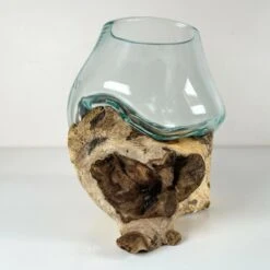 Darthome Limited Molten Glass Bowl With Teak Root Wood Stand -Darthome Limited 48 7ac921e5 54a0 489e a618 1eaaa4118cf1
