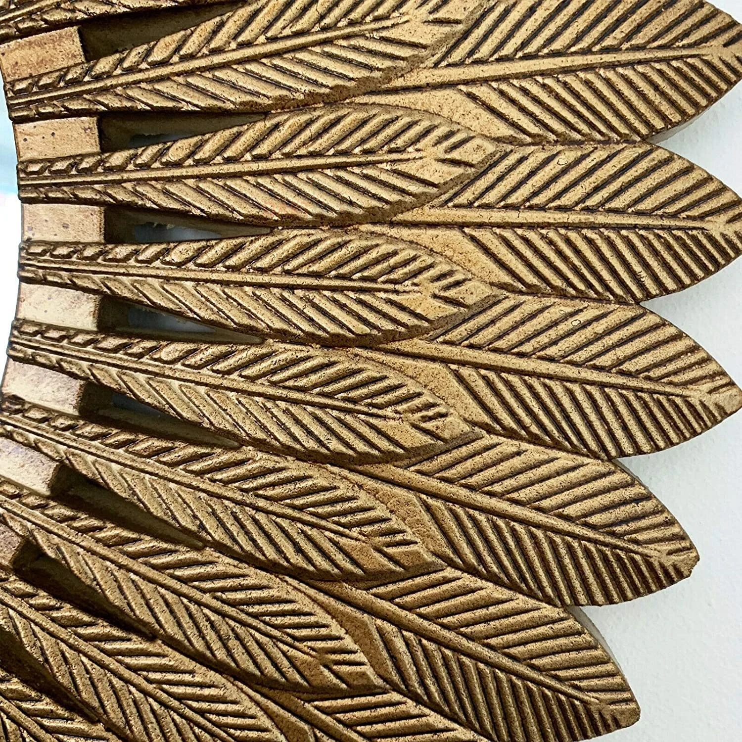 Darthome Limited Large Gold Feather Wall Mirror 50cm 2 Darthome Limited Large Gold Feather Wall Mirror 50cm - Image 2