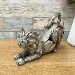 Darthome Limited Silver Stretching Cat Sculpture -Darthome Limited 6 69d7d564 960e 497a b20b 2088cddb224d