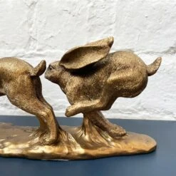 Darthome Limited Resin Bronze Two Jumping Hares Sculpture 12 Darthome Limited Resin Bronze Two Jumping Hares Sculpture -Darthome Limited 6 e73269eb 30af 41be a04e ec781375282b