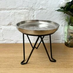 Darthome Limited Silver Pillar Candle Holder On Stand