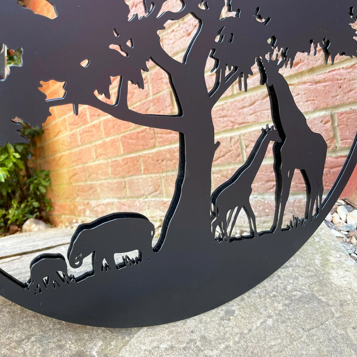 Darthome Limited Black Silhouette African Wildlife Garden Mirror 2 Darthome Limited Black Silhouette African Wildlife Garden Mirror - Image 2