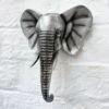 Darthome Limited Silver Resin Elephant Bust Wall Ornament 21cm