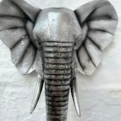 Darthome Limited Silver Resin Elephant Bust Wall Ornament 21cm -Darthome Limited 84 02266649 d05a 409c a736 0d4eaaf60273