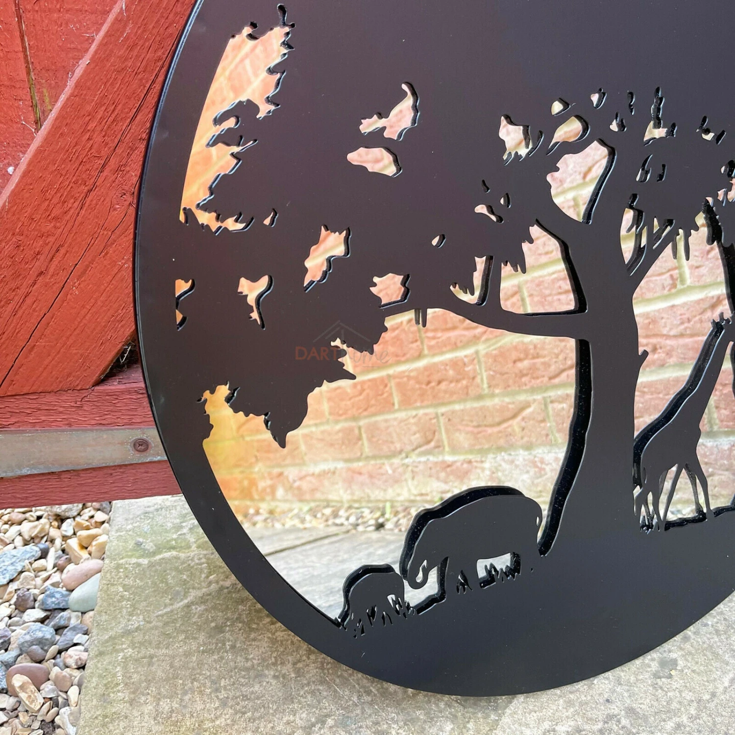 Darthome Limited Black Silhouette African Wildlife Garden Mirror 5 Darthome Limited Black Silhouette African Wildlife Garden Mirror - Image 5