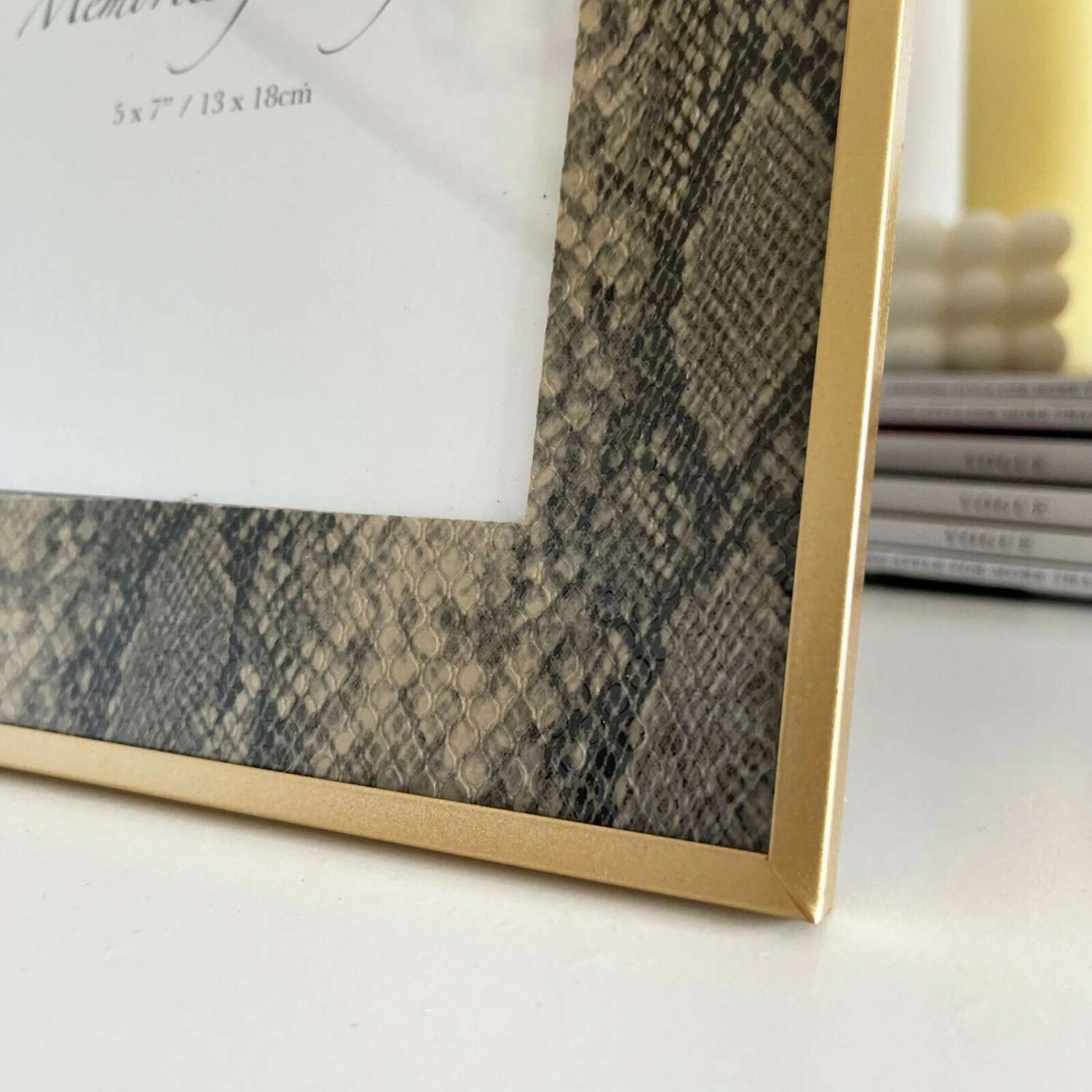 Darthome Limited 5x7" Faux Gold Snakeskin Photo Frame 2 Darthome Limited 5x7" Faux Gold Snakeskin Photo Frame - Image 2
