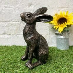 Medium Bronze Resin Sitting Hare Garden Statues 23cm -Darthome Limited 8 9a5f4dc7 5f88 4518 8523 837657b7f203