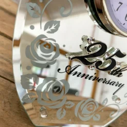 Darthome Limited 25th Silver Wedding Anniversary Mirrored Clock -Darthome Limited 90 b9c517a5 fb7c 46f1 9b74 ea98810d9558