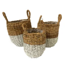 Darthome Limited Set Of 3 Two Tone Lined Seagrass Planters -Darthome Limited 9 5e7a3d6a ac57 4b61 9cc7 d4c947f9effb