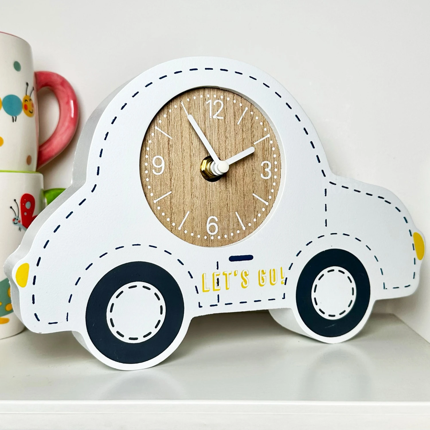 Darthome Limited White Car Childrens Clock 1 Darthome Limited White Car Childrens Clock