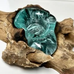 Darthome Limited Molten Tea Light Holder On Teak Root Stand -Darthome Limited IMG 0001 JPEG