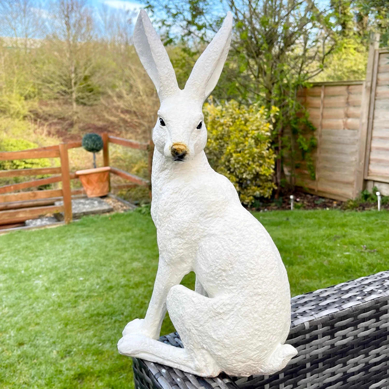 Darthome Limited White March Hare Garden Ornament 1 Darthome Limited White March Hare Garden Ornament