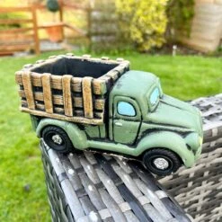 Darthome Limited Cement Green Farm Truck Planter Small