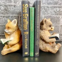Darthome Limited Resin Reading Fox & Bear Animal Bookends -Darthome Limited IMG 2874.JPEG edited206