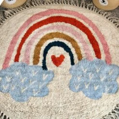 Darthome Limited Tufted Cotton Rainbow Rug With Tassels 90cm -Darthome Limited IMG 5405 JPEG