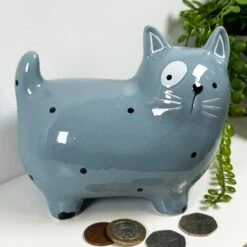 Darthome Limited Ceramic Blue Cat Money Box