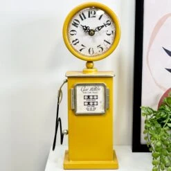 Darthome Limited Yellow Petrol Pump Table Clock