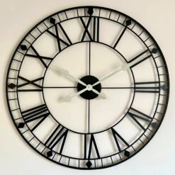 Darthome Limited Black Metal Skeleton 75cm Wall Clock