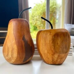 Darthome Limited Teak Wood Apple & Pear Ornaments