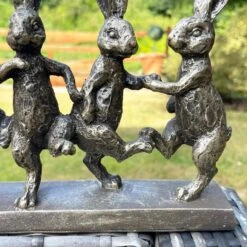 Darthome Limited Antique Gold Five Dancing Hares Sculpture -Darthome Limited IMG 6764.JPEG edited52