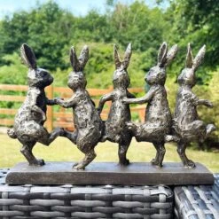 Darthome Limited Antique Gold Five Dancing Hares Sculpture -Darthome Limited IMG 6765.JPEG edited53