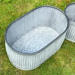 Darthome Limited Set Of 3 Galvanised Oval Tub Planters -Darthome Limited IMG 8116 JPEG