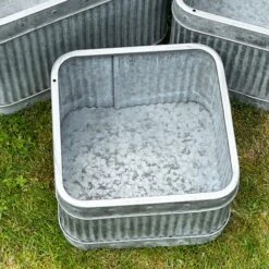Darthome Limited Set Of 3 Galvanised Square Tub Planters -Darthome Limited IMG 8165 JPEG