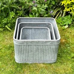 Darthome Limited Set Of 3 Galvanised Square Tub Planters -Darthome Limited IMG 8168 JPEG