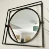 Darthome Limited Industrial Round Mirror In Square Frame